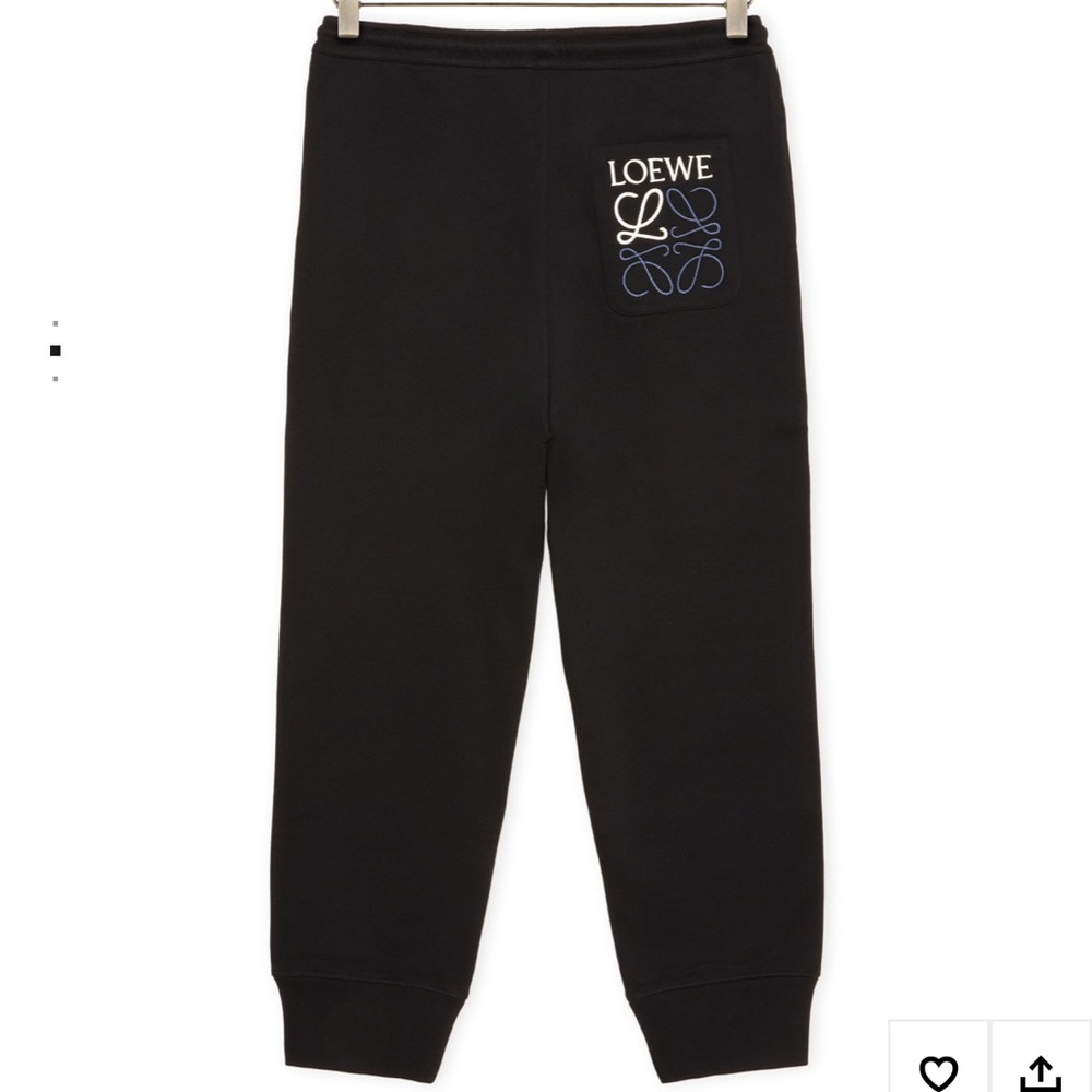 LOEWE Black Embroidered Sweatpants SZ XL